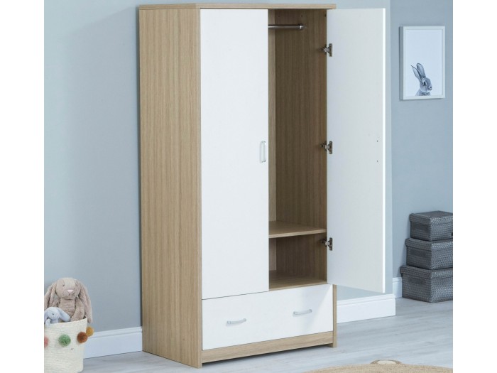 Babymore Luno Veni Wardrobe - White Oak