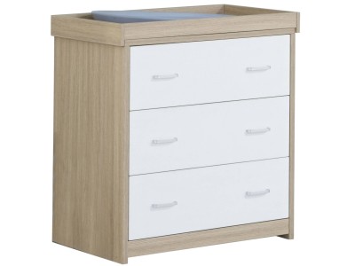 Babymore Luno Veni Chest Changing Unit – Oak White