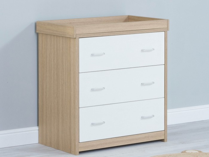 Babymore Luno Veni Chest Changing Unit – Oak White