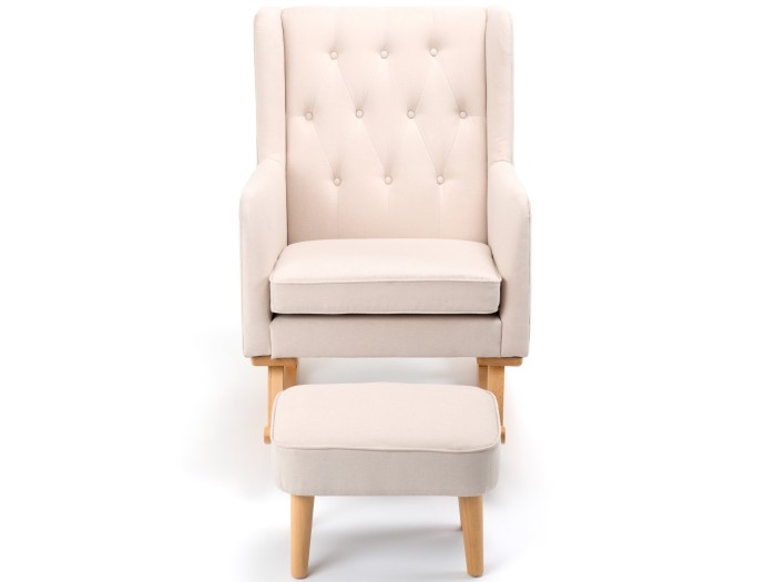 Babymore Lux Nursing Chair with Footstool – Cream