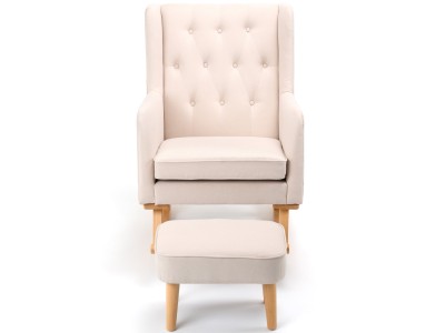 Babymore Lux Nursing Chair with Footstool – Cream