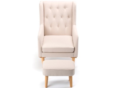 Babymore Lux Nursing Chair with Footstool – Cream