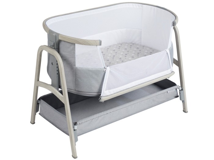 Ickle Bubba Bubba&Me Plus - Bedside Crib - Ash Grey