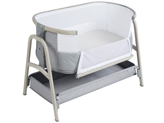Ickle Bubba Bubba&Me Plus - Bedside Crib - Ash Grey