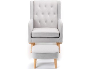 Babymore Lux Nursing Chair with Footstool – Grey 2