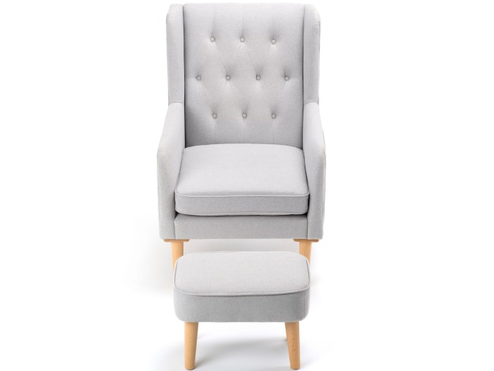 Babymore Lux Nursing Chair with Footstool – Grey