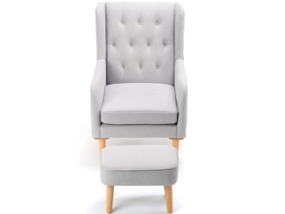 Babymore Lux Nursing Chair with Footstool – Grey