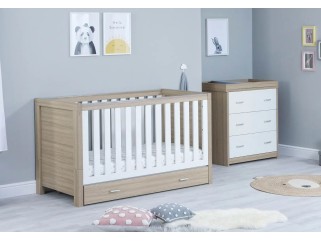 Babymore Luno 2 Piece Room Set With Drawer – Oak White