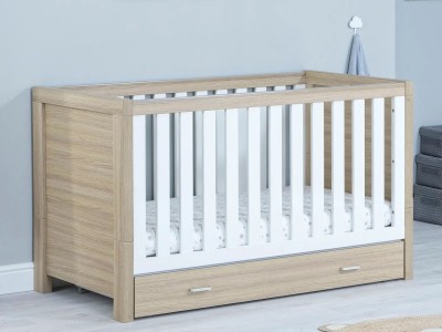 Babymore Luno 2 Piece Room Set With Drawer – Oak White