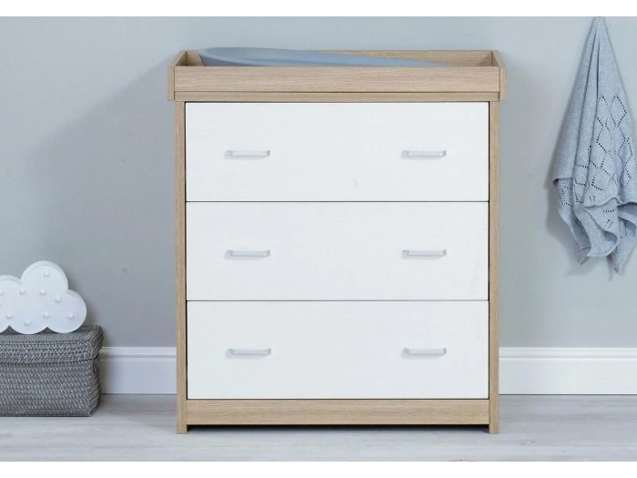 Babymore Luno 2 Piece Room Set With Drawer – Oak White
