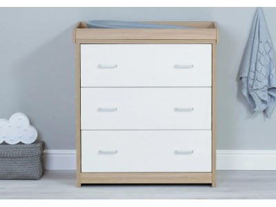 Babymore Luno 2 Piece Room Set With Drawer – Oak White