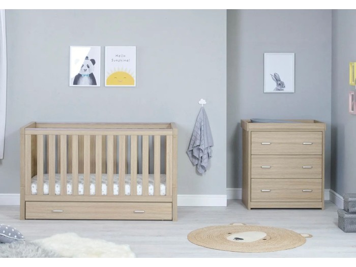 Babymore Luno 2 Piece Room Set With Drawer – Oak