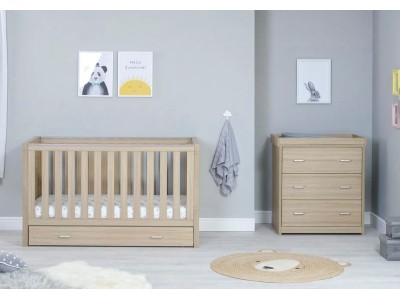 Babymore Luno 2 Piece Room Set With Drawer – Oak