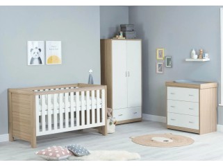 Babymore Luno 3 Piece Room Set – Oak White