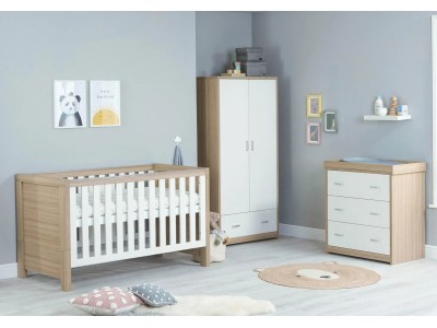 Babymore Luno 3 Piece Room Set – Oak White