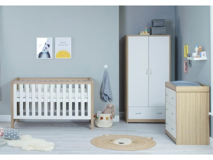Babymore Luno 3 Piece Room Set – Oak White