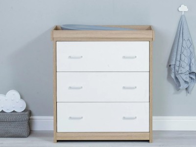 Babymore Luno 3 Piece Room Set – Oak White