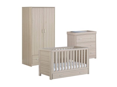 Babymore Luno 3 Piece Room Set with Drawer - Oak