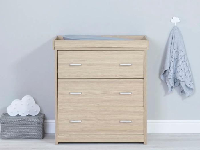 Babymore Luno 3 Piece Room Set with Drawer - Oak