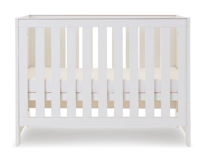 Obaby Nika Mini Cot Bed - White Wash