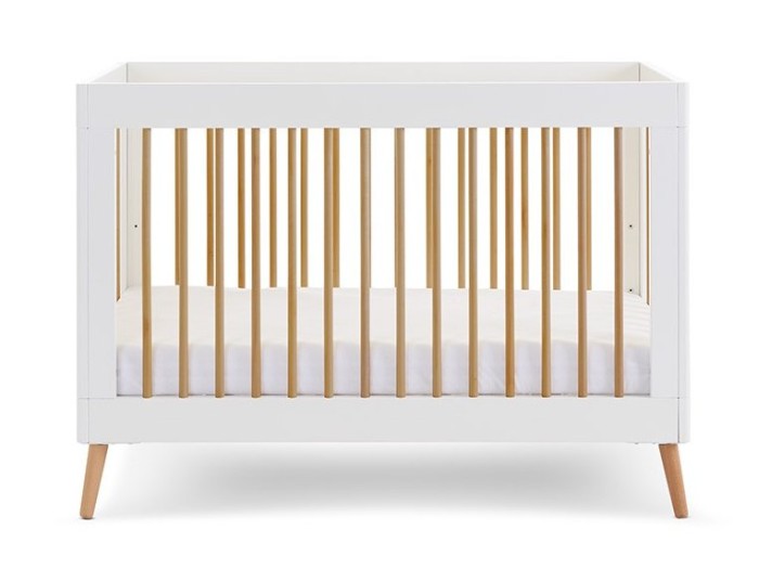 Obaby Maya Mini Cot Bed - White with Natural