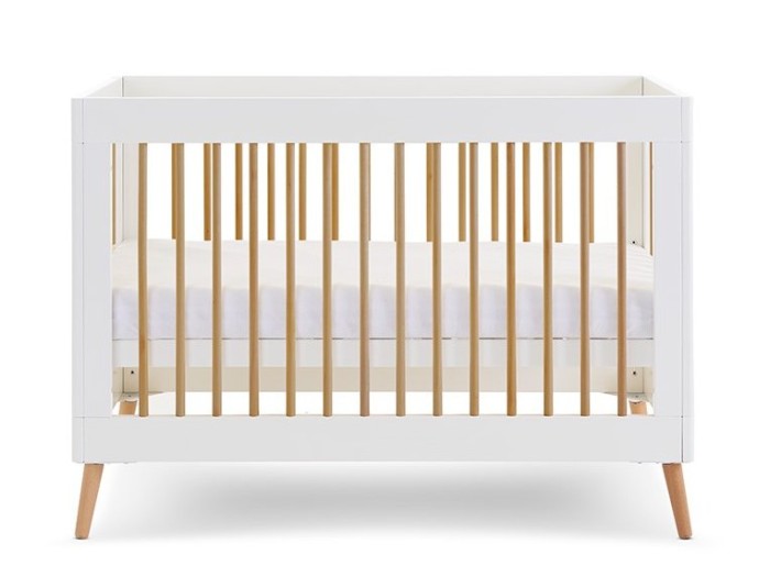 Obaby Maya Mini Cot Bed - White with Natural