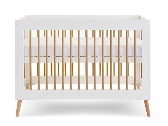 Obaby Maya Mini Cot Bed - White with Natural