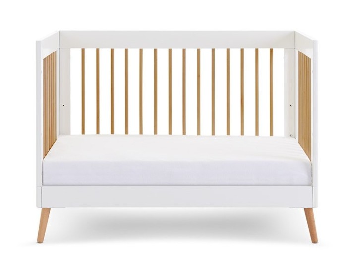 Obaby Maya Mini Cot Bed - White with Natural