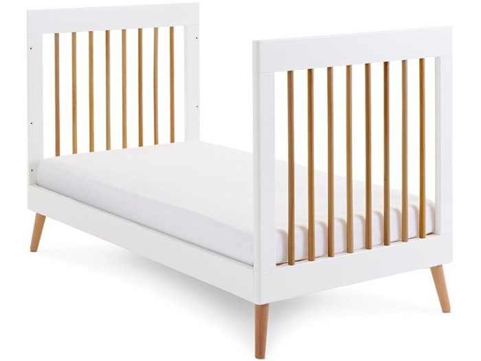Obaby Maya Cot Bed - White with Natural