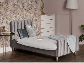 Obaby Gatsby Velvet Toddler Bed - Velvet Grey