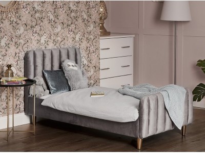 Obaby Gatsby Velvet Toddler Bed - Velvet Grey