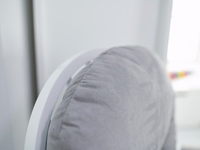 Obaby Reclining Glider Chair And Stool - White with Grey Cushion