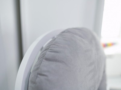 Obaby Reclining Glider Chair And Stool - White with Grey Cushion