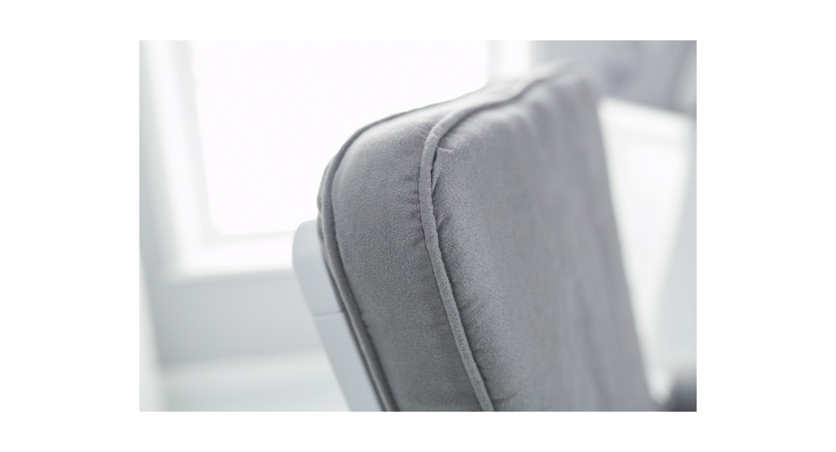 Obaby Deluxe Reclining Glider Chair And Stool - White with Grey Cushion