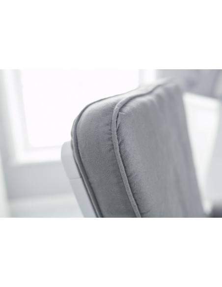 Obaby Deluxe Reclining Glider Chair And Stool - White with Grey Cushion