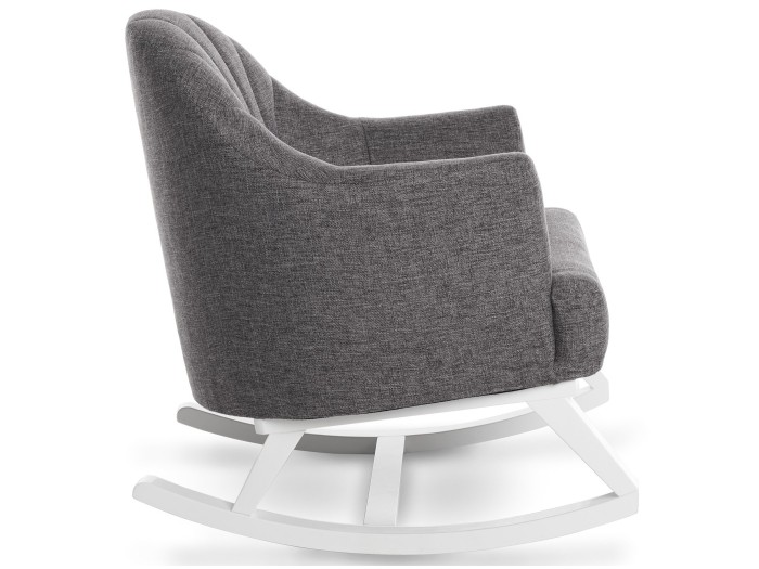 Obaby Round Back Rocking Chair - White with Grey Cushions