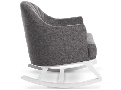 Obaby Round Back Rocking Chair - White with Grey Cushions