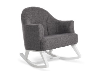 Obaby Round Back Rocking Chair - White with Grey Cushions 2