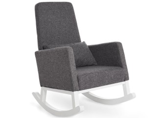 Obaby High Back Rocking Chair - White with Grey Cushions 2