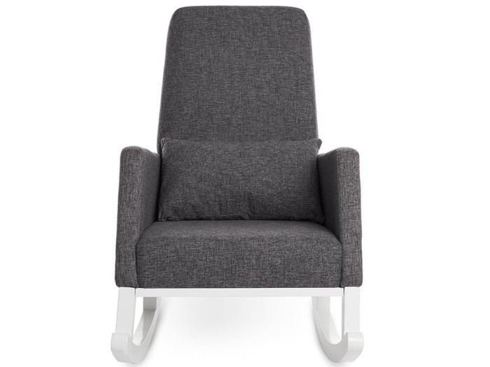 Obaby High Back Rocking Chair - White with Grey Cushions