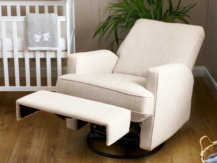 Obaby Madison Swivel Glider Recliner Chair - Oatmeal