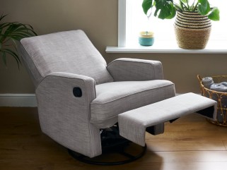Obaby Madison Swivel Glider Recliner Chair - Pebble 2