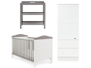 Obaby Whitby 3 Piece Room Set - White with Taupe grey