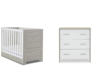 Obaby Nika Mini 2 Piece Room Set - Grey Wash & White