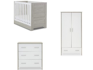 Obaby Nika Mini 3 Piece Room Set - Grey Wash & White