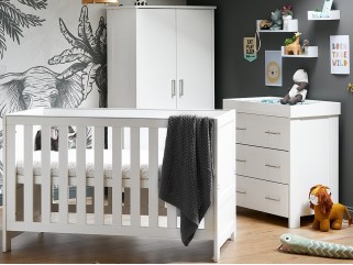 Obaby Nika 3 Piece Room Set - White Wash