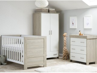 Obaby Nika 3 Piece Room Set - Grey Wash & White