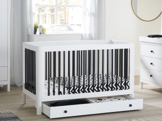 Ickle Bubba Tenby Cot Bed and Under Drawer - Mono