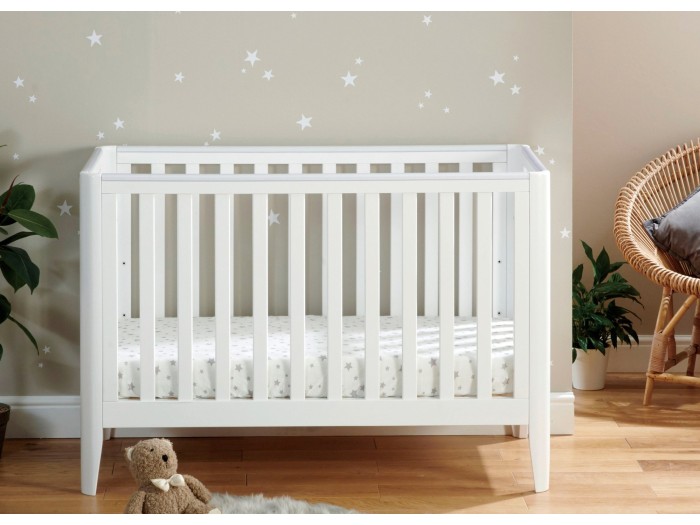 Babymore Iris mini Cot Bed – White