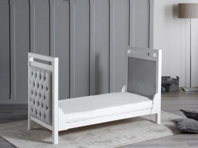 Babymore Velvet Deluxe Cot Bed – White